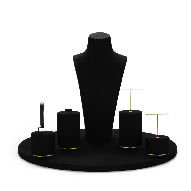 Luxury Black Microfiber Jewelry Display Set TT080