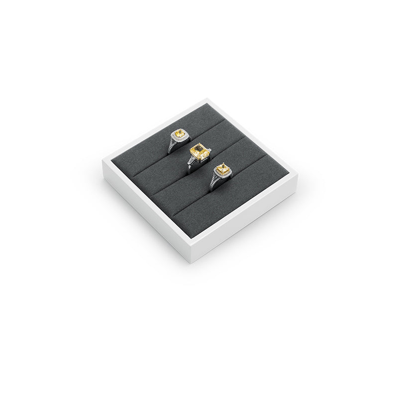 Gray Microfiber Ring Necklace Jewelry Display Set TT146