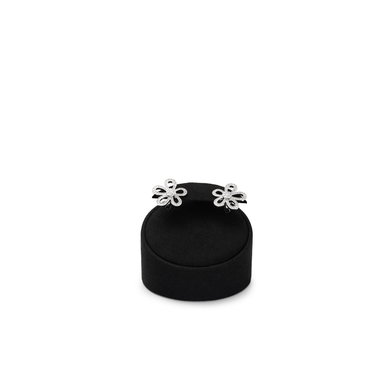 Black Microfiber Earrings Ring Jewelry Display Set TT154