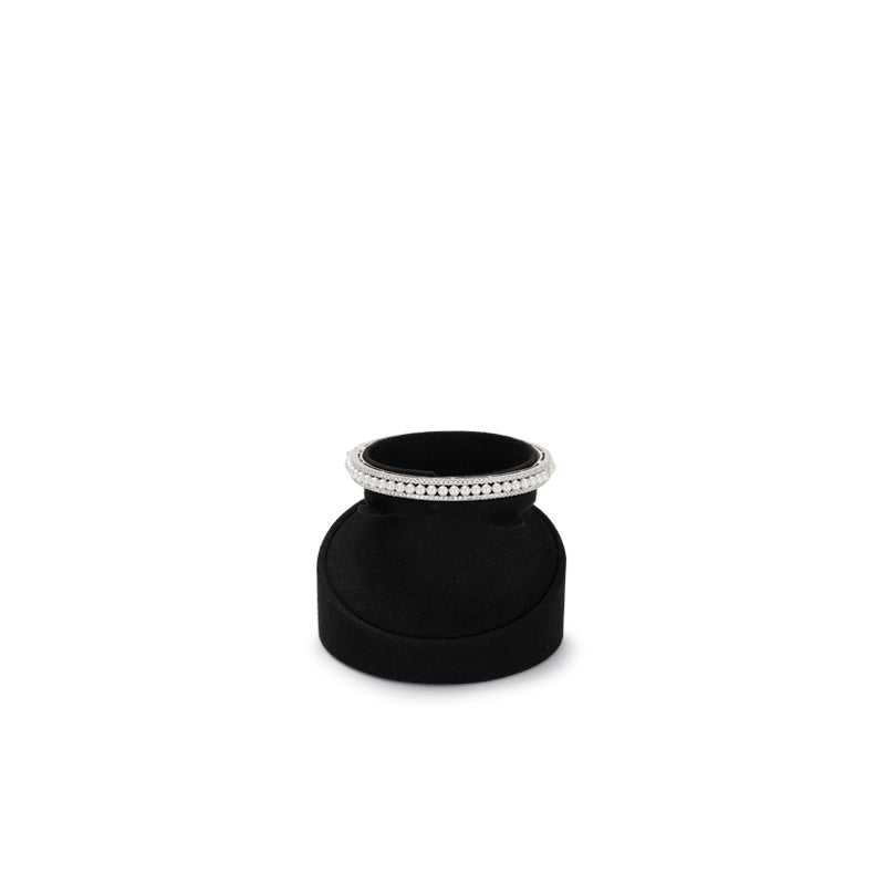 Black Microfiber Earrings Ring Jewelry Display Set TT154