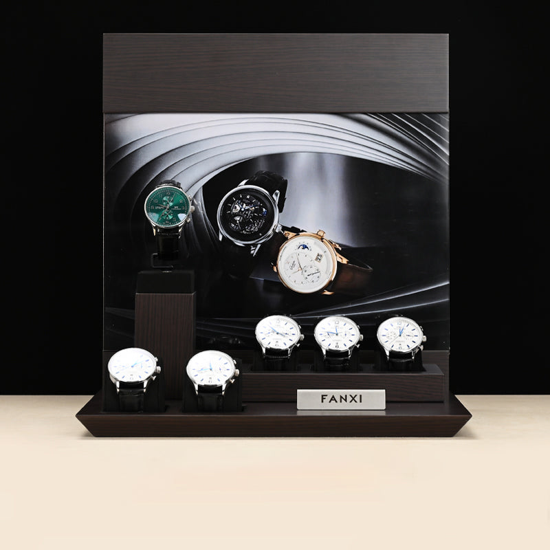 Black Lacquered Microfiber Watch Display Set TT17002