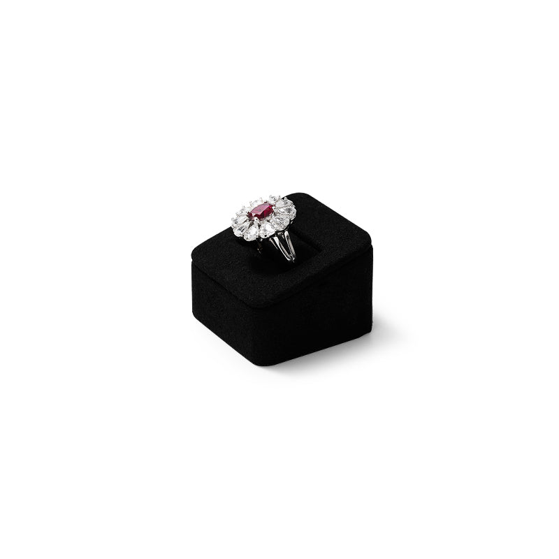 Black Microfiber Ring Earrings Bracelet Jewelry Display Set TT178