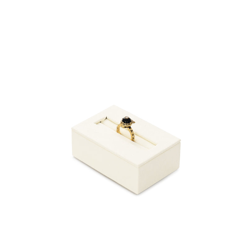 Beige Microfiber Ring Earring Necklace Watch Jewelry Display Set TT194