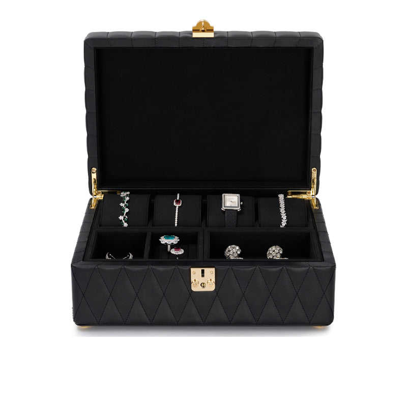 Black Leather Jewelry Display Case X051
